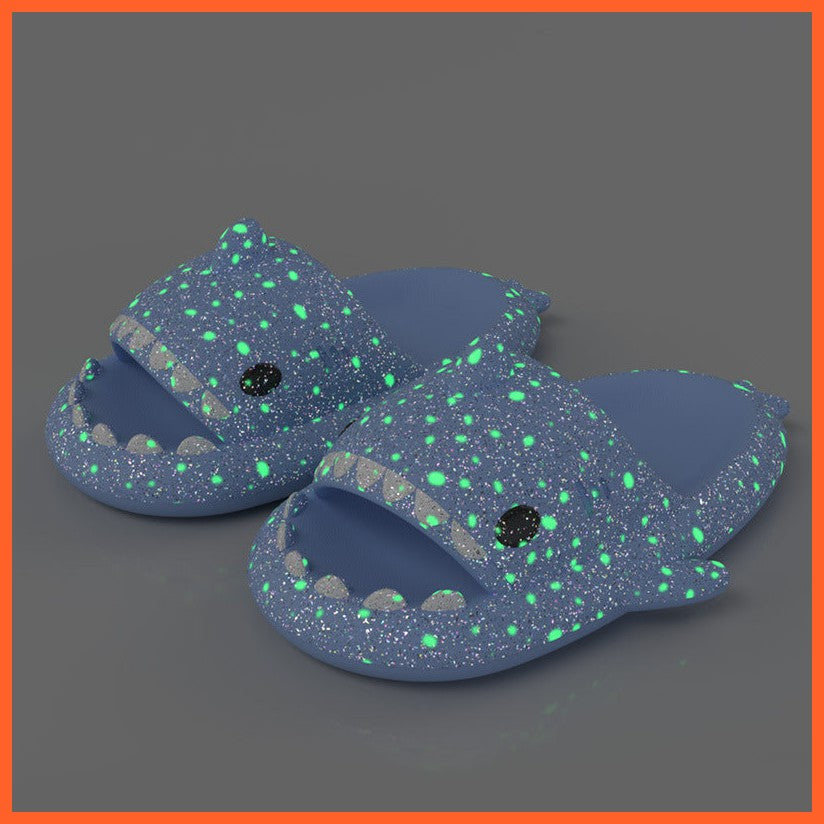 Shark Slippers With Starry Night Light Design Bathroom Slippers Couple House Shoes For Women