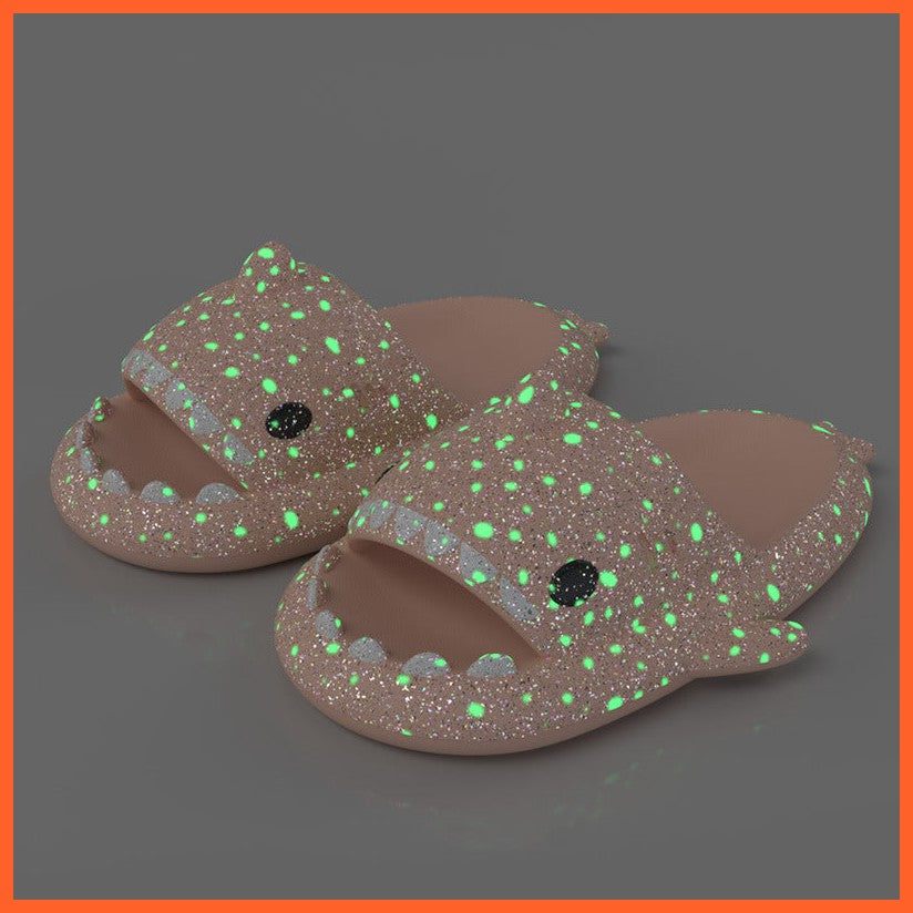 Shark Slippers With Starry Night Light Design Bathroom Slippers Couple House Shoes For Women