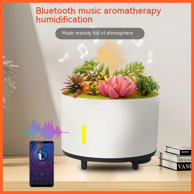 Simulation Plant Bluetooth Music Flame Aromatherapy Humidifier