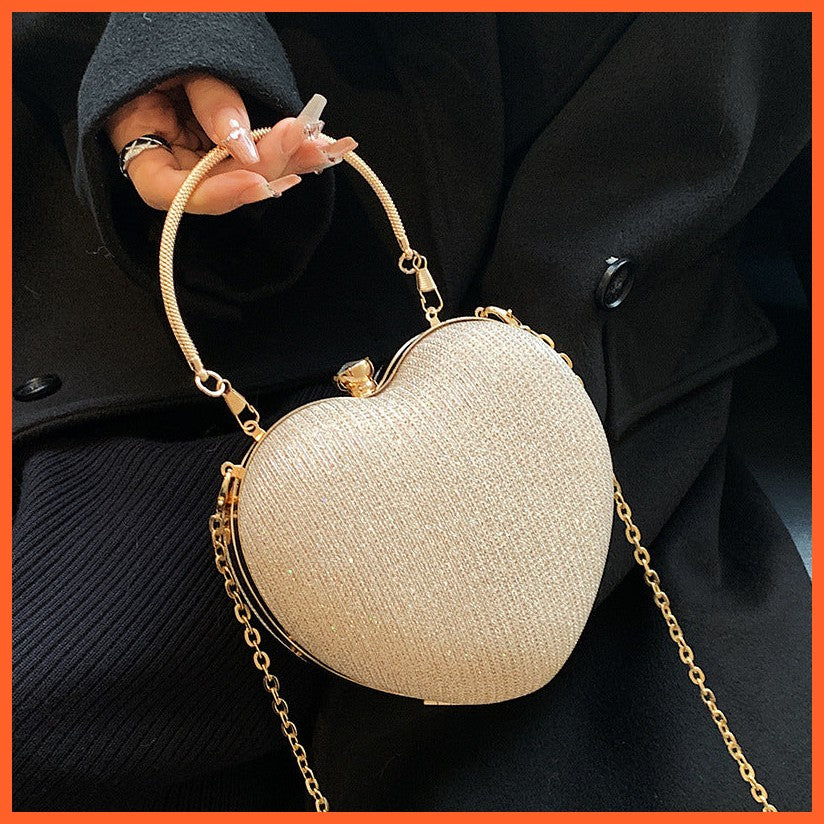 New Fashion Chain Crossbody Explosion Handheld Peach Heart Bag