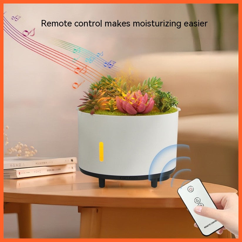 Simulation Plant Bluetooth Music Flame Aromatherapy Humidifier