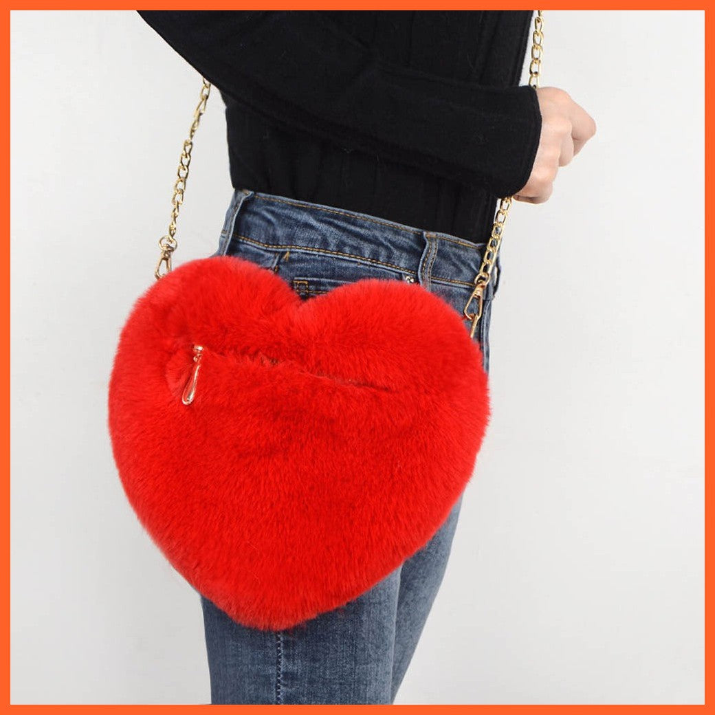 Love Bags For Women Plush Chain Shoulder Bags Valentine'S Day Party Bag