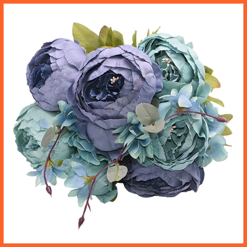 whatagift.com.au L 1Bunch European Artificial Peony Flowers Silk Fake Flowers Wedding Party Home Decoration Flower Bouquet Wreath DIY Scrapbooking