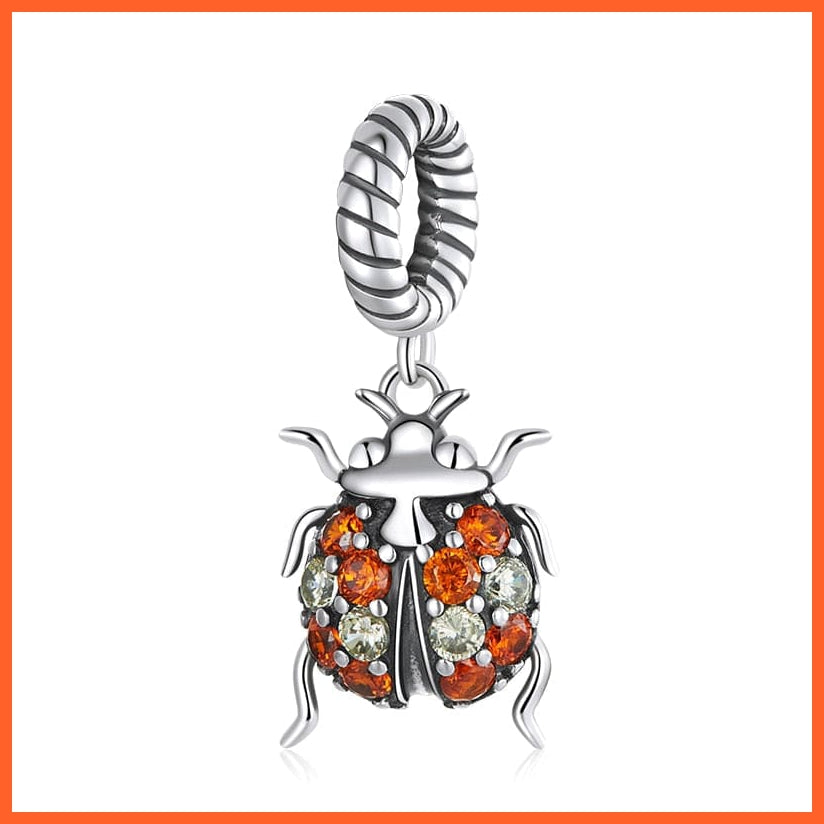 whatagift.com.au SCC2179 925 Sterling Silver Ladybug Turtle Birds Bug Pendant Animal Charms Collection