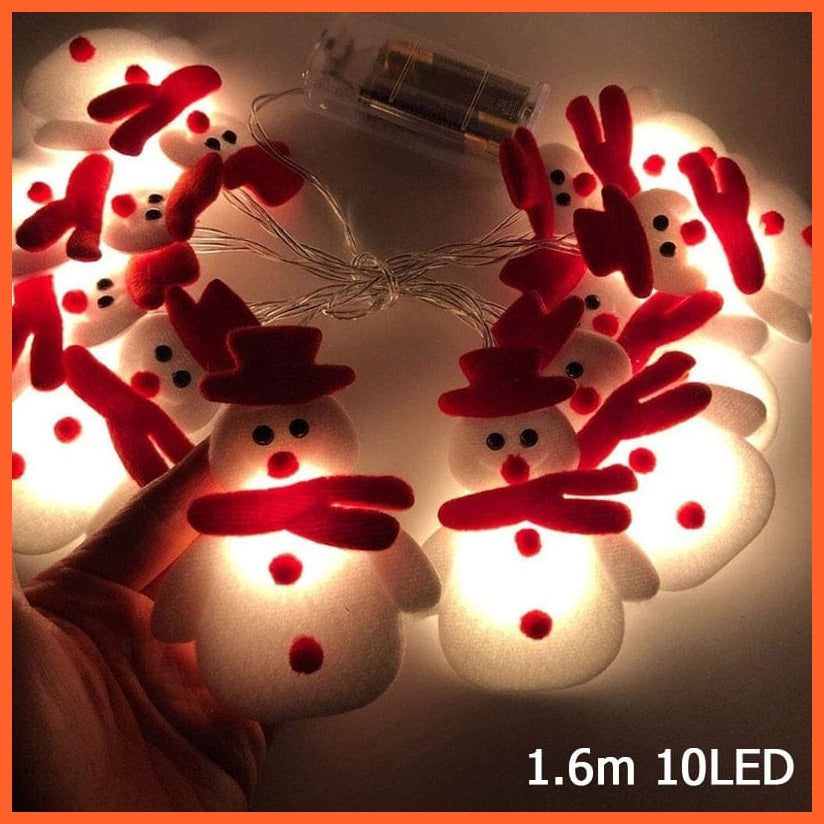 whatagift.com.au 1.6m 10LED Snowman 2M 20LED Santa Claus Snowflake Tree LED Light String | Christmas Decoration For Home