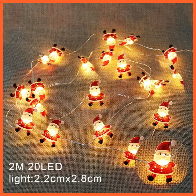 whatagift.com.au 2m Santa Claus 2M 20LED Santa Claus Snowflake Tree LED Light String | Christmas Decoration For Home
