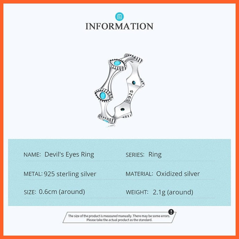 whatagift.com.au 925 Sterling Silver Devil Eyes Ring for Women