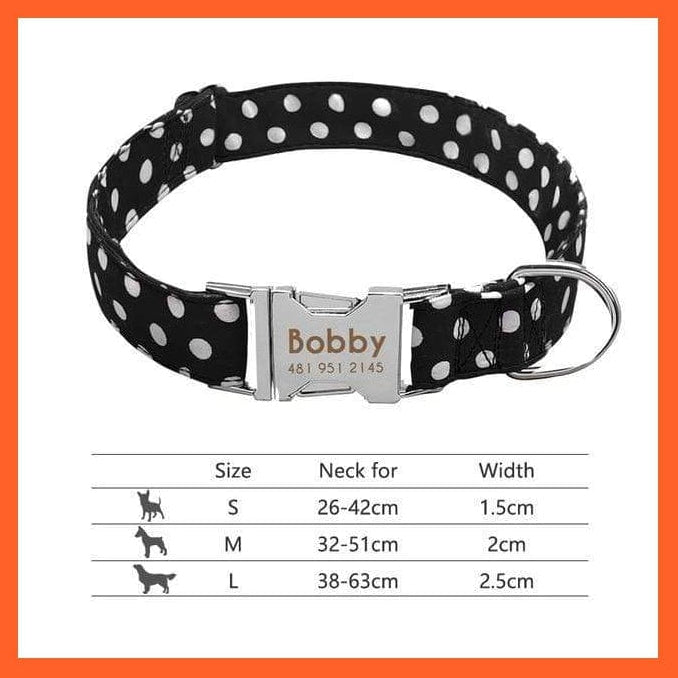 whatagift.com.au Animals & Pet Supplies 008-Black / S Copy of Personalized Nylon Dog Collar | Engraved Reflective Id Tag Pet Collar | Small Medium Large Dogs
