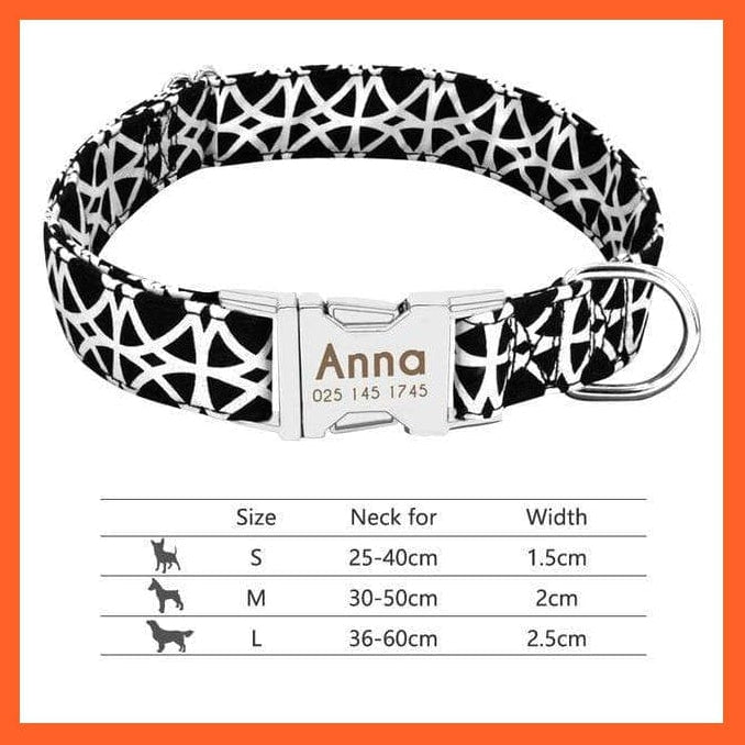 whatagift.com.au Animals & Pet Supplies 012-Black / S Personalized Nylon Dog Collar | Engraved Reflective Id Tag Pet Collar