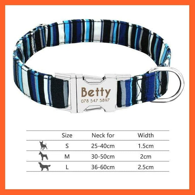 whatagift.com.au Animals & Pet Supplies 012-Blue / S Personalized Nylon Dog Collar | Engraved Reflective Id Tag Pet Collar