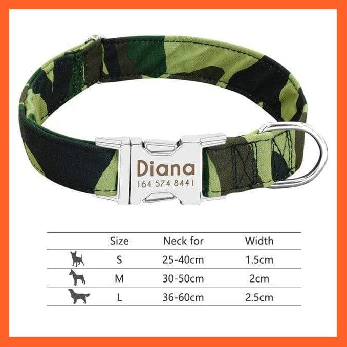 whatagift.com.au Animals & Pet Supplies 012-Green / S Personalized Nylon Dog Collar | Engraved Reflective Id Tag Pet Collar