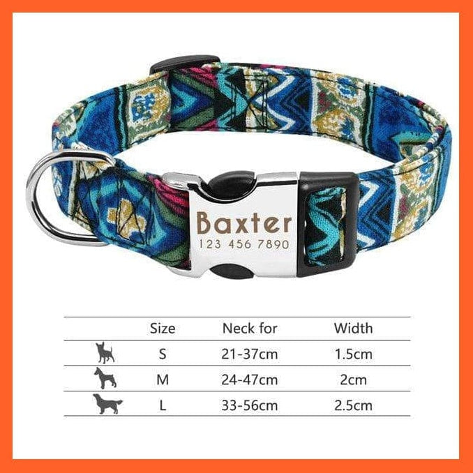 whatagift.com.au Animals & Pet Supplies 013-Blue / S Personalized Nylon Dog Collar | Engraved Reflective Id Tag Pet Collar