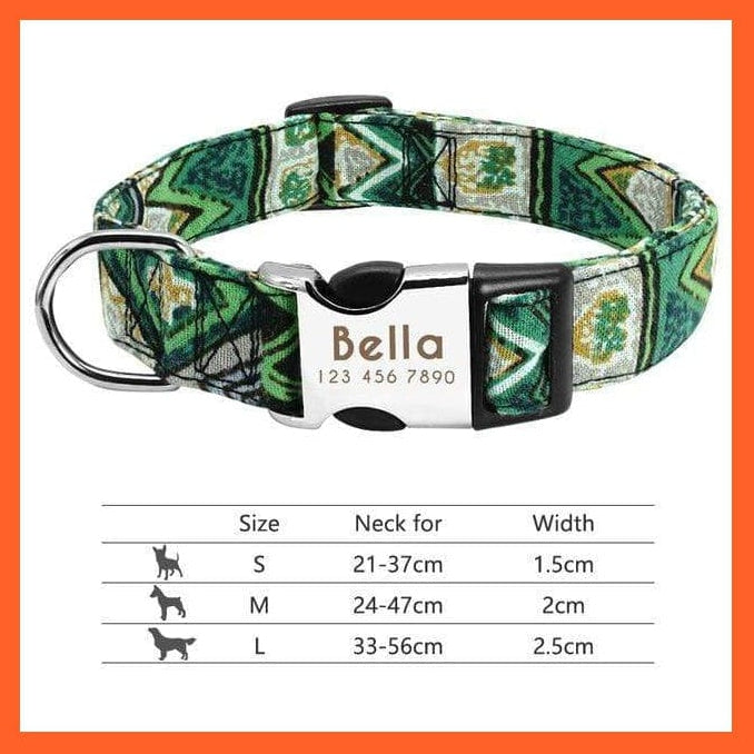 whatagift.com.au Animals & Pet Supplies 013-Green / S Copy of Personalized Nylon Dog Collar | Engraved Reflective Id Tag Pet Collar | Small Medium Large Dogs
