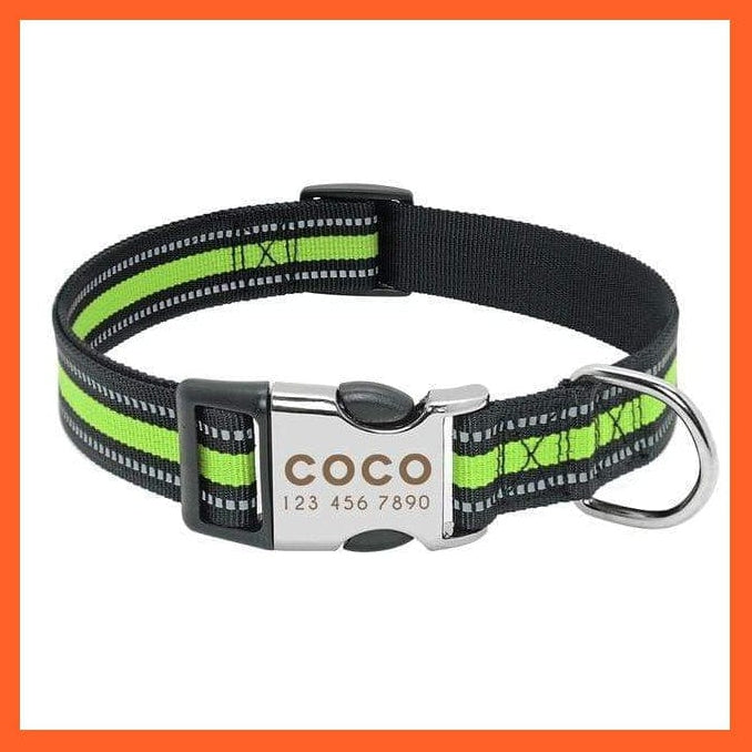 whatagift.com.au Animals & Pet Supplies 014-Green / S Copy of Personalized Nylon Dog Collar | Engraved Reflective Id Tag Pet Collar | Small Medium Large Dogs