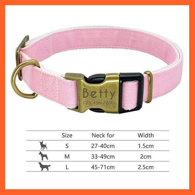 whatagift.com.au Animals & Pet Supplies 094-Pink / S Personalized Nylon Dog Collar | Engraved Reflective Id Tag Pet Collar