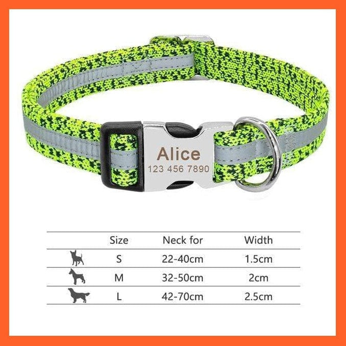 whatagift.com.au Animals & Pet Supplies 095-Green / S Copy of Personalized Nylon Dog Collar | Engraved Reflective Id Tag Pet Collar | Small Medium Large Dogs