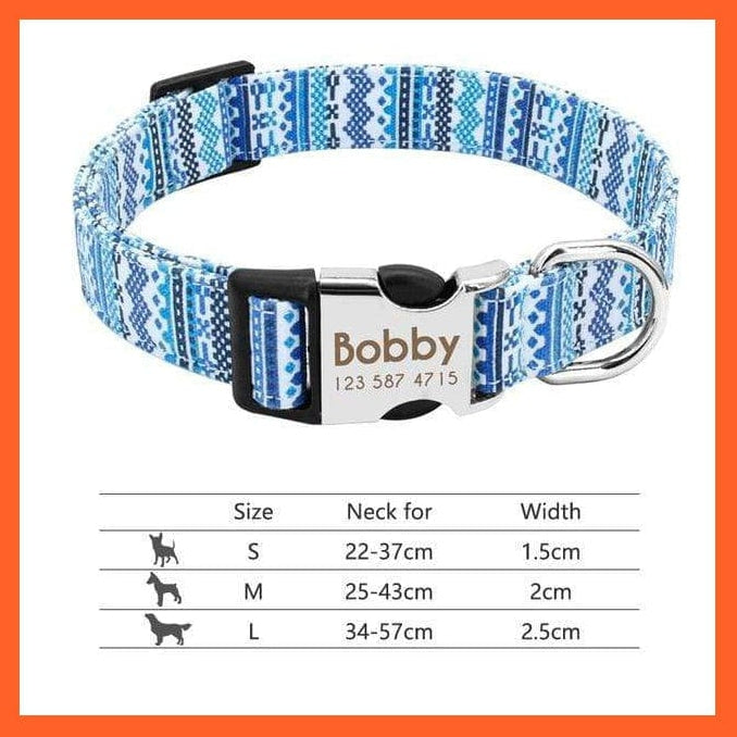 whatagift.com.au Animals & Pet Supplies 217-Blue / S Copy of Personalized Nylon Dog Collar | Engraved Reflective Id Tag Pet Collar | Small Medium Large Dogs