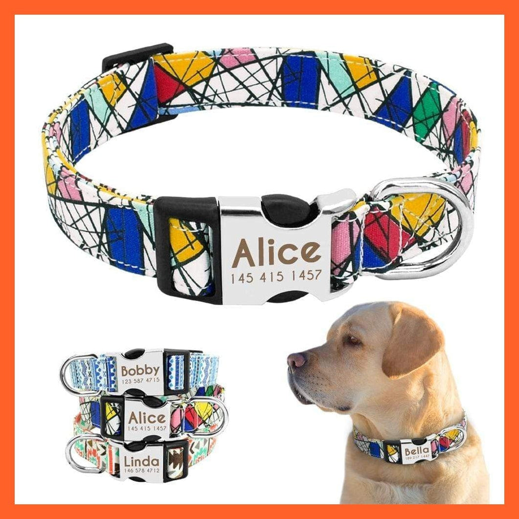 whatagift.com.au Animals & Pet Supplies Personalized Nylon Dog Collar | Engraved Reflective Id Tag Pet Collar