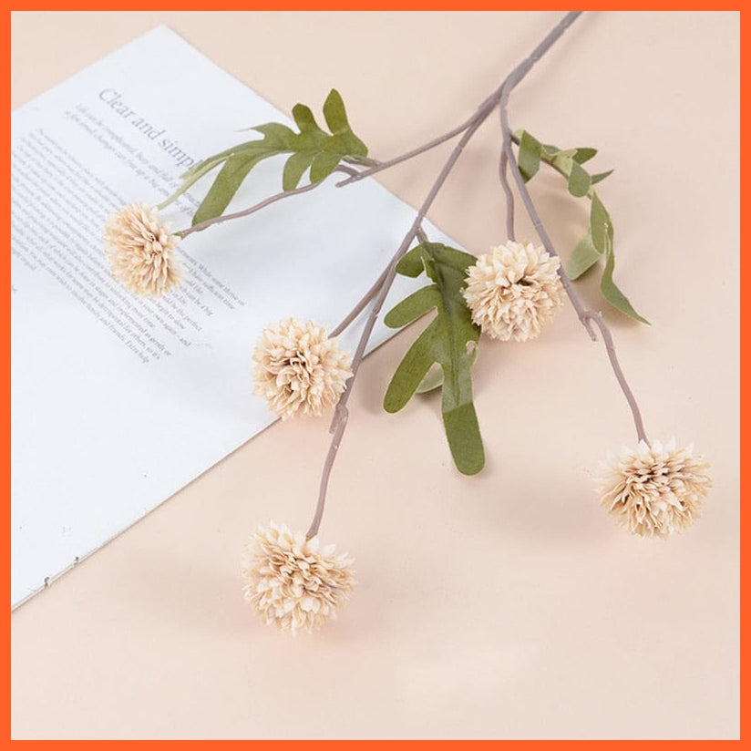 whatagift.com.au C / 1pcs Artificial Dandelion Silk Flowers Ball 52cm Long | Fake Flower for Home Decore