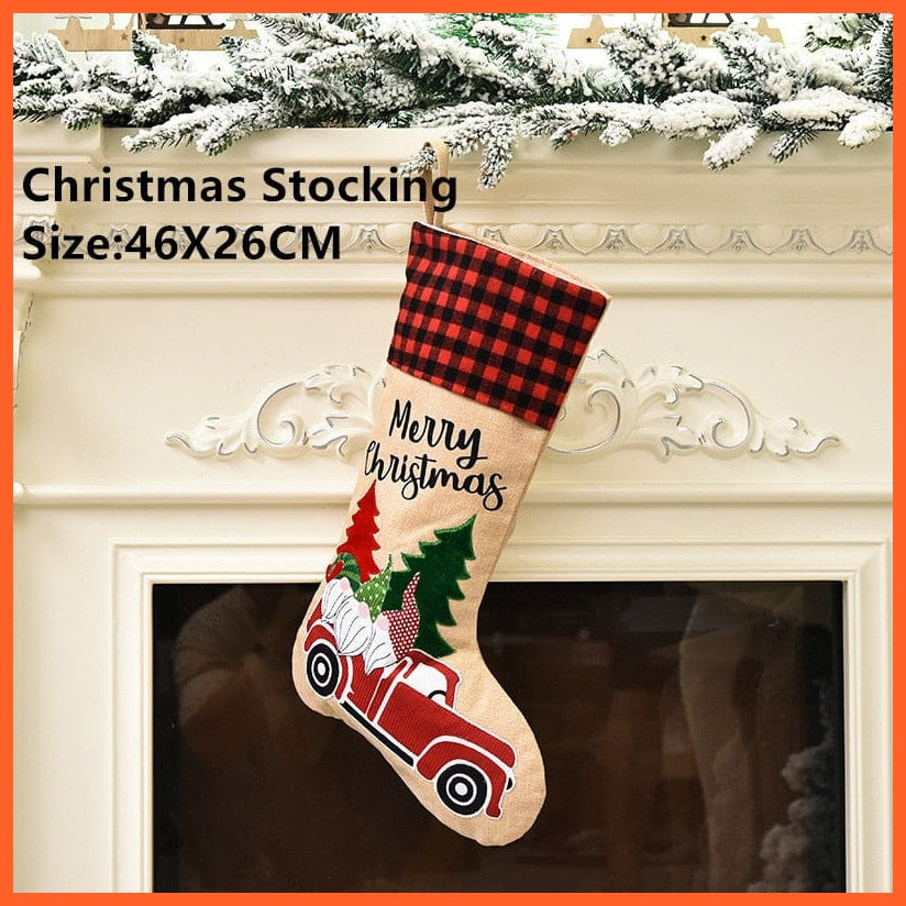 whatagift.com.au car Stocking Navidad Christmas Stocking Santa Sacks Gift Christmas Decorations for Home Candy Bag Hanging Xmas Tree Ornament New Year 2023