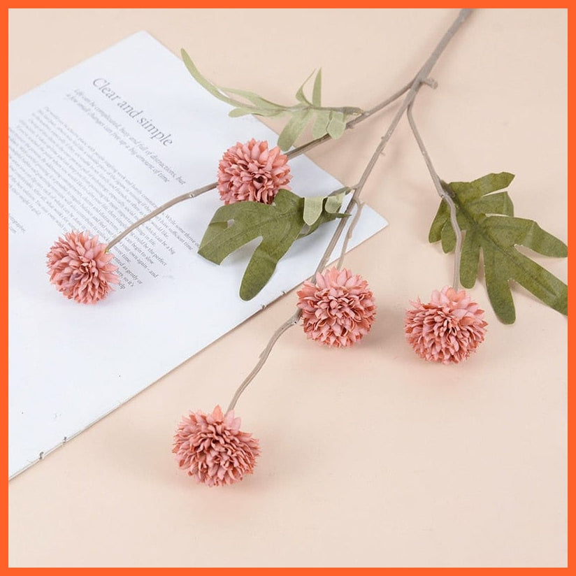 whatagift.com.au D / 1pcs Artificial Dandelion Silk Flowers Ball 52cm Long | Fake Flower for Home Decore