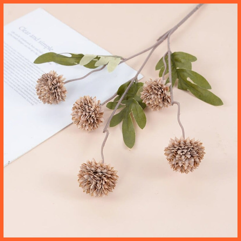 whatagift.com.au F / 1pcs Artificial Dandelion Silk Flowers Ball 52cm Long | Fake Flower for Home Decore