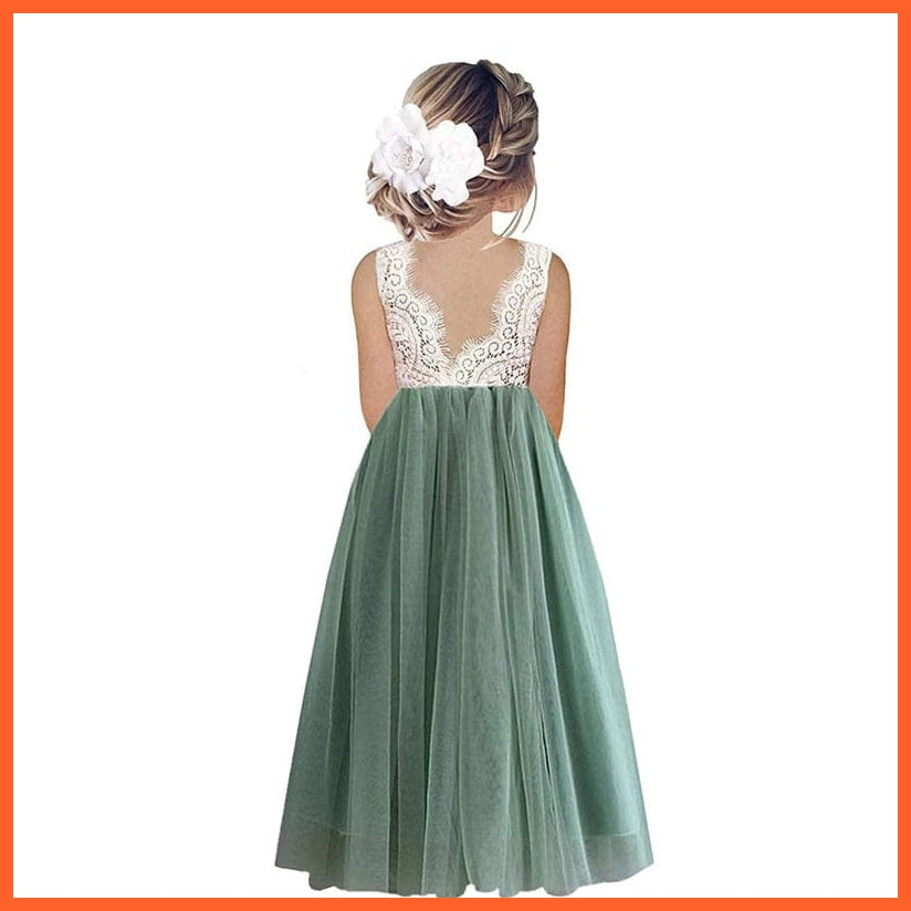whatagift.com.au Green / 18M Girl Summer Princess Party Lace Dresses  For Wedding Birthday