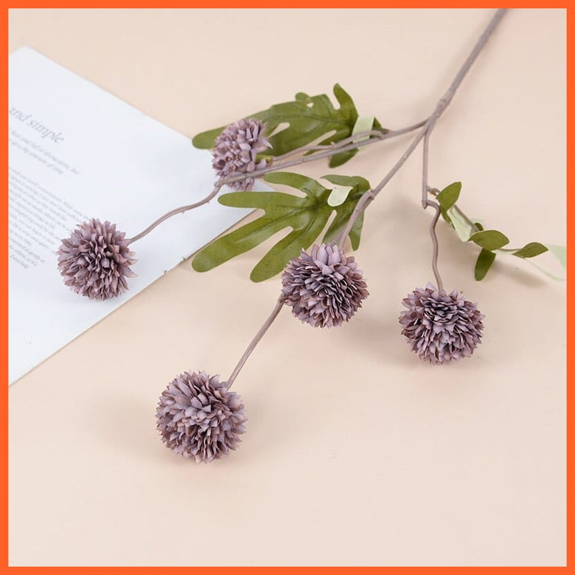 whatagift.com.au H / 1pcs Artificial Dandelion Silk Flowers Ball 52cm Long | Fake Flower for Home Decore