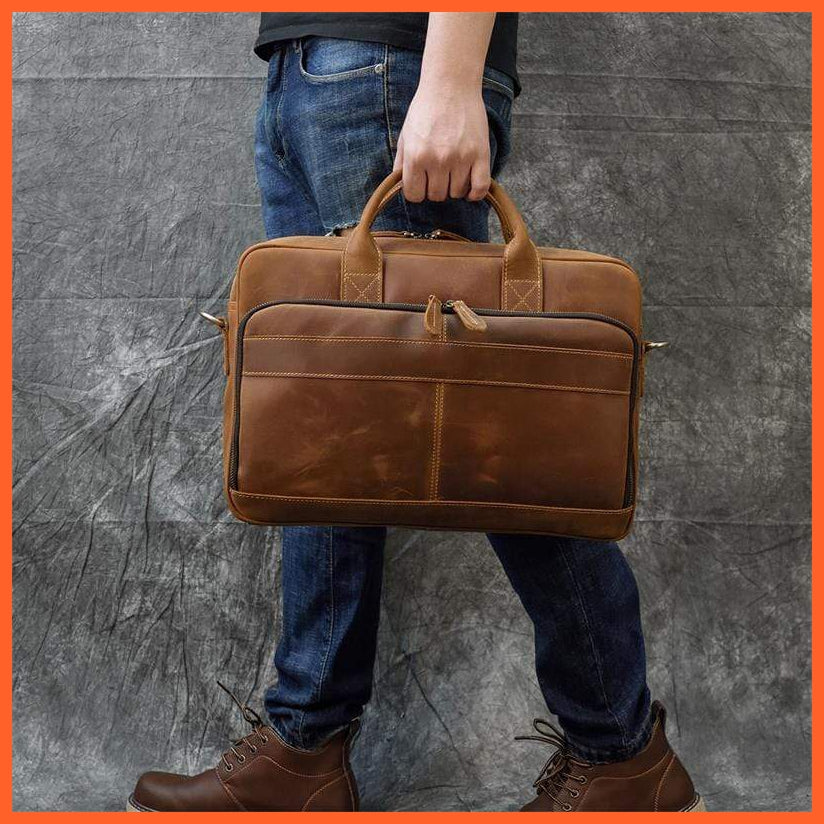 Men Briefcase Leather Hand Bag | whatagift.com.au.