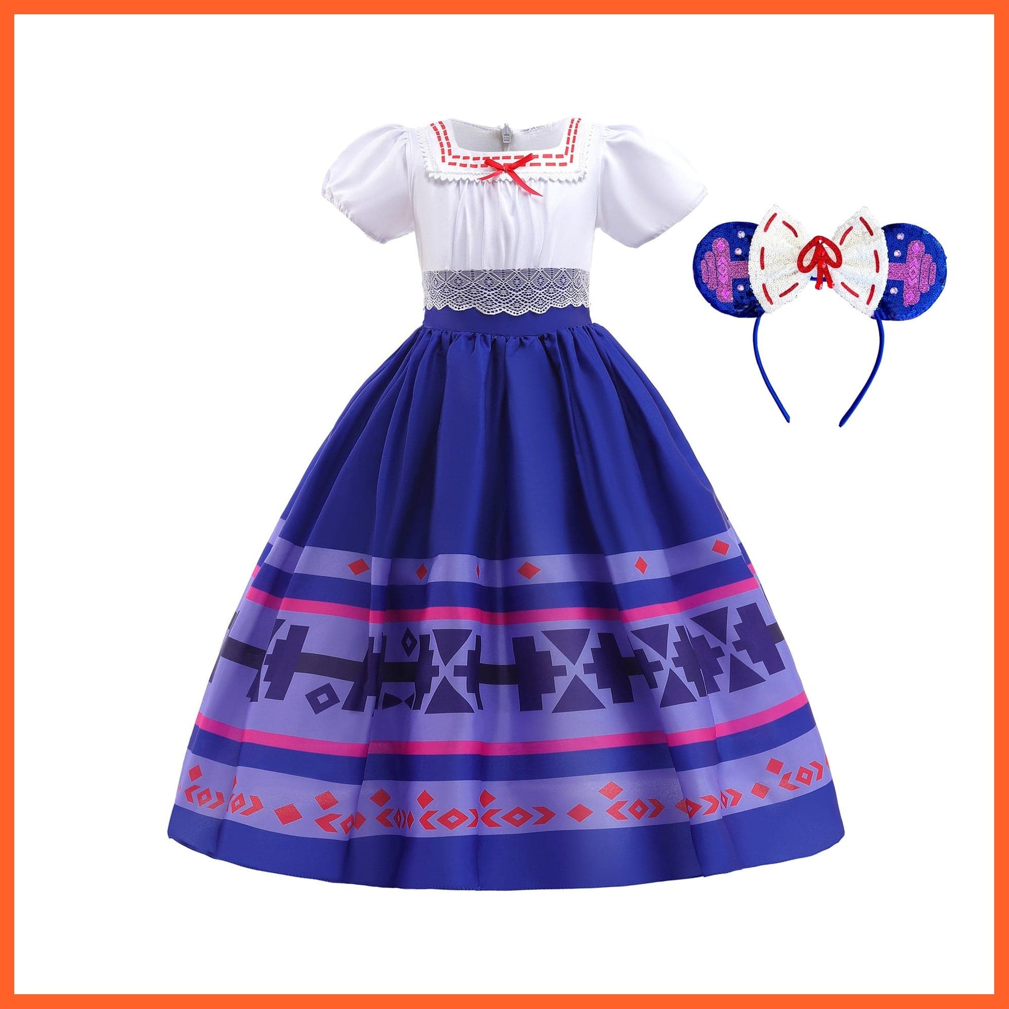 Kids Encanto Cosplay Mirabel Costume Girls Dress Outfit Bag Gift