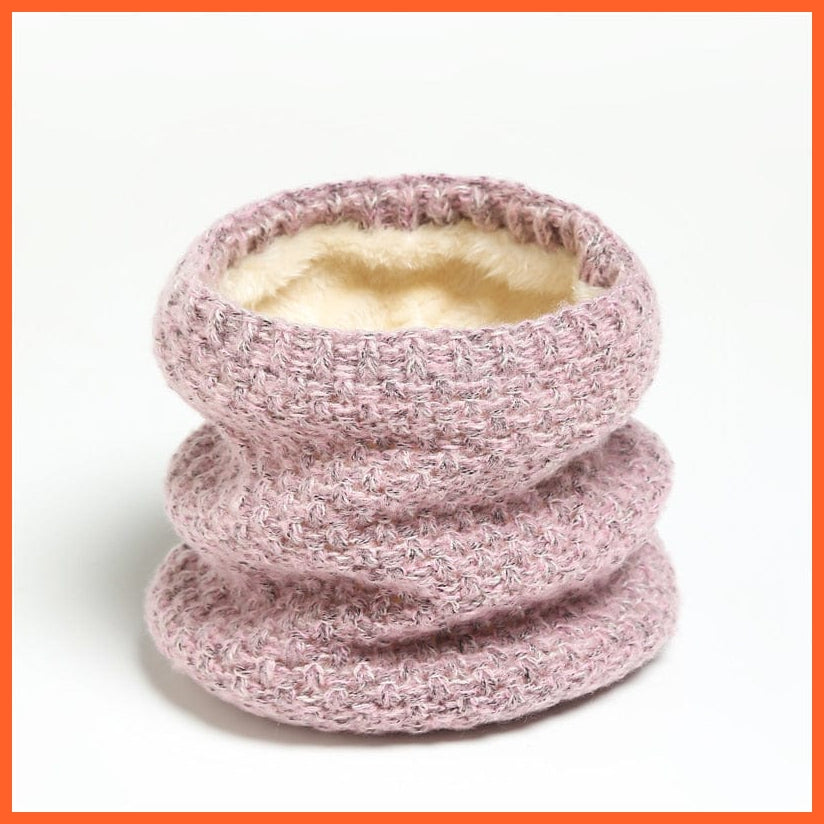 whatagift.com.au Men's Scarf WB25-1 Winter Women Men Solid Knitting Scarf | Thick Warm Velvet Ring High-Quality Muffler