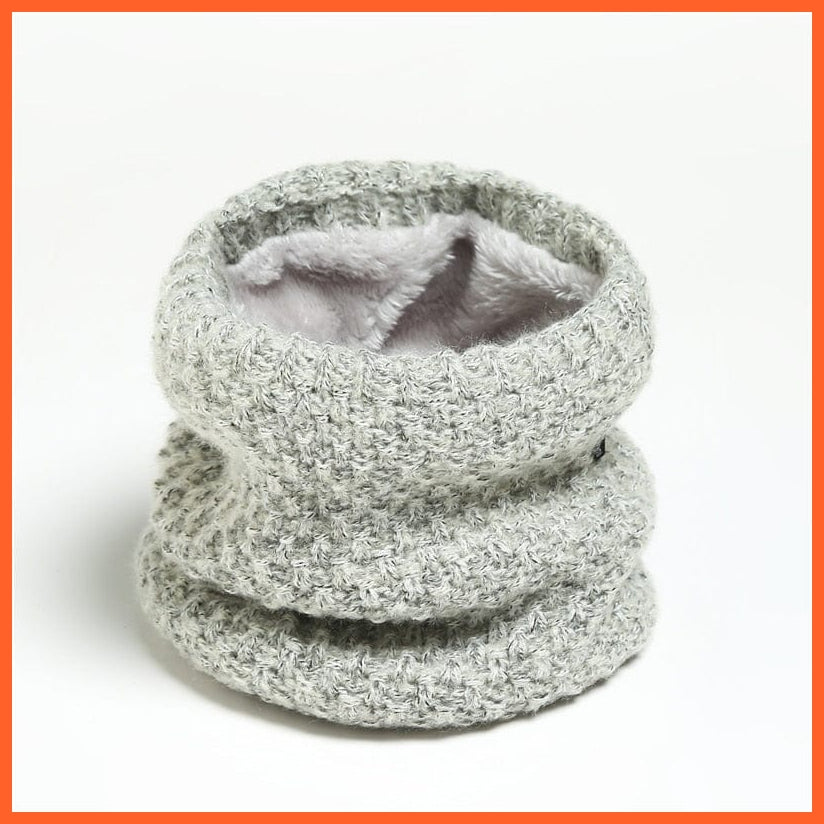 whatagift.com.au Men's Scarf WB25-2 Winter Women Men Solid Knitting Scarf | Thick Warm Velvet Ring High-Quality Muffler