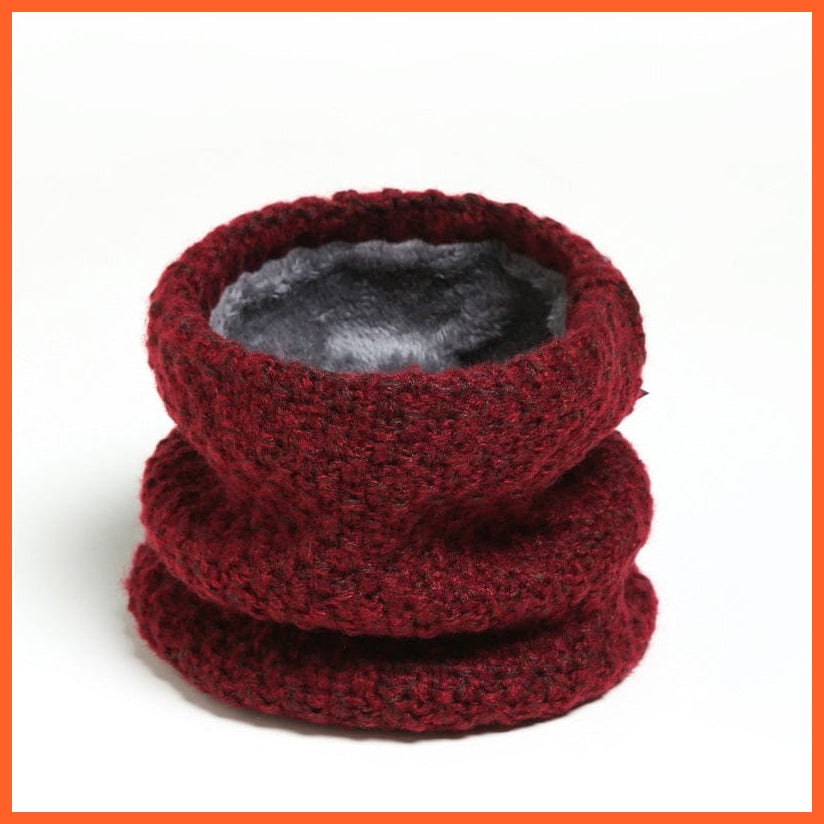 whatagift.com.au Men's Scarf WB25-3 Winter Women Men Solid Knitting Scarf | Thick Warm Velvet Ring High-Quality Muffler