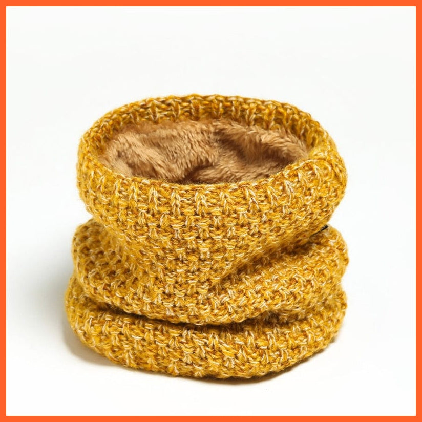 whatagift.com.au Men's Scarf WB25-4 Winter Women Men Solid Knitting Scarf | Thick Warm Velvet Ring High-Quality Muffler