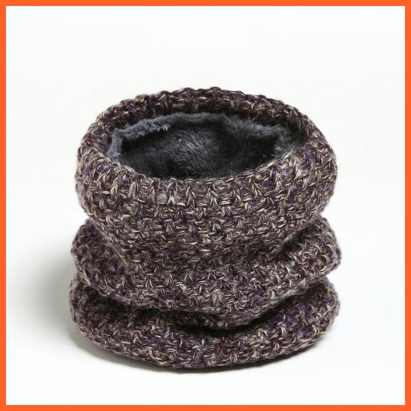 whatagift.com.au Men's Scarf WB25-5 Winter Women Men Solid Knitting Scarf | Thick Warm Velvet Ring High-Quality Muffler
