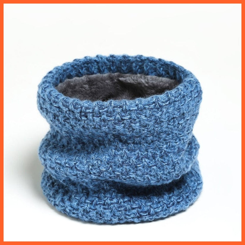 whatagift.com.au Men's Scarf WB25-7 Winter Women Men Solid Knitting Scarf | Thick Warm Velvet Ring High-Quality Muffler