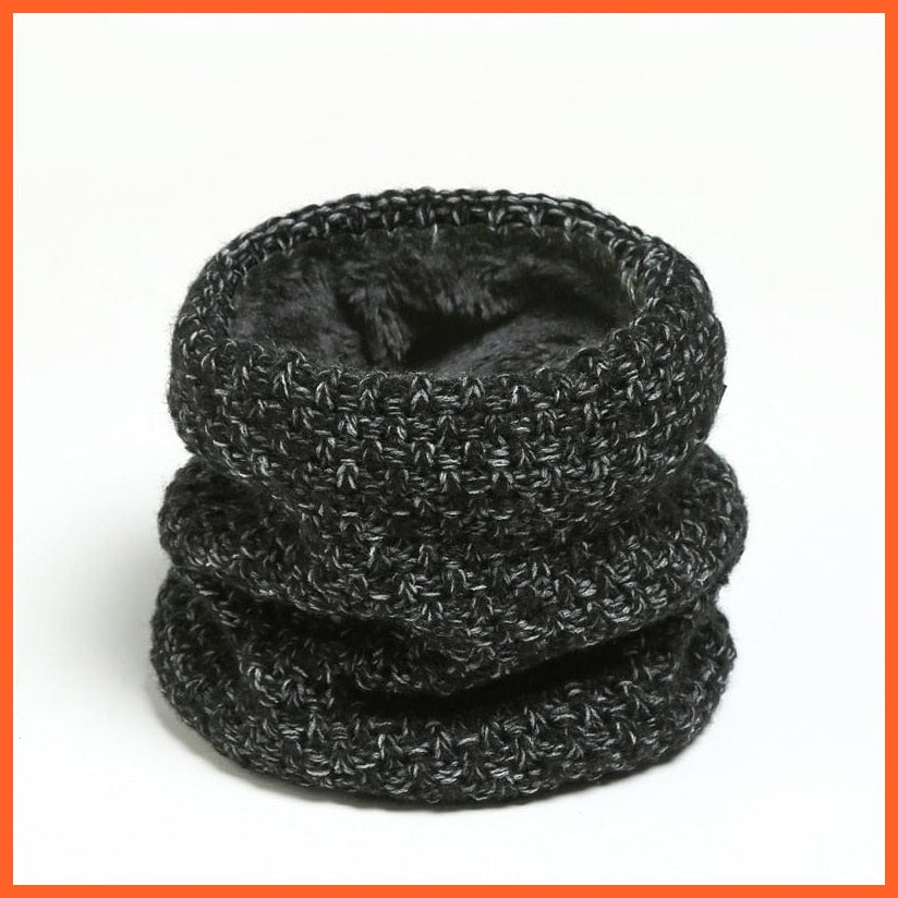 whatagift.com.au Men's Scarf WB25-9 Winter Women Men Solid Knitting Scarf | Thick Warm Velvet Ring High-Quality Muffler