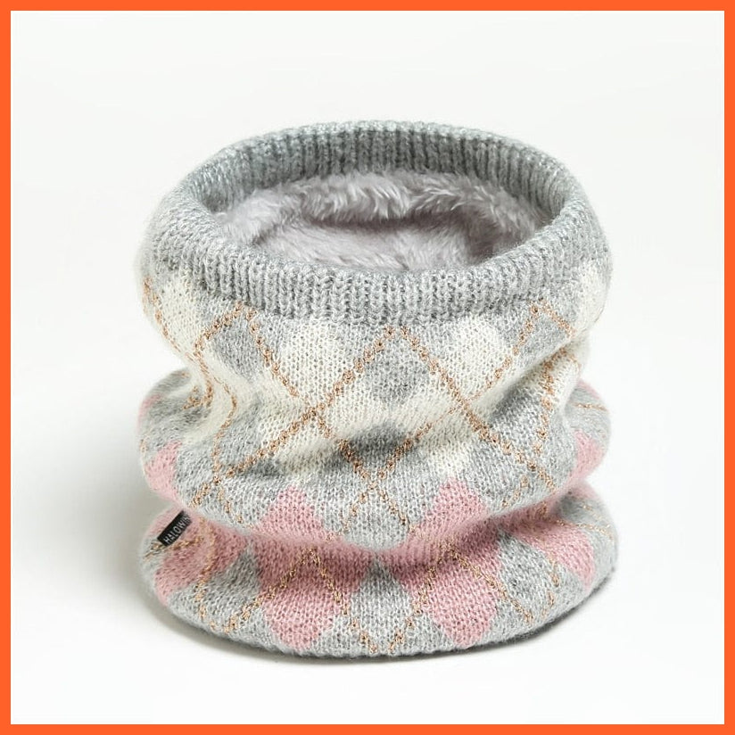 whatagift.com.au Men's Scarf WB27-1 Winter Women Men Solid Knitting Scarf | Thick Warm Velvet Ring High-Quality Muffler