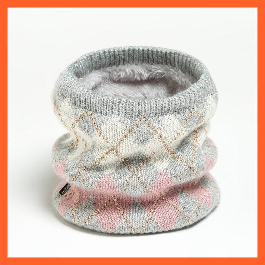 whatagift.com.au Men's Scarf WB27-1 Winter Women Men Solid Knitting Scarf | Thick Warm Velvet Ring High-Quality Muffler
