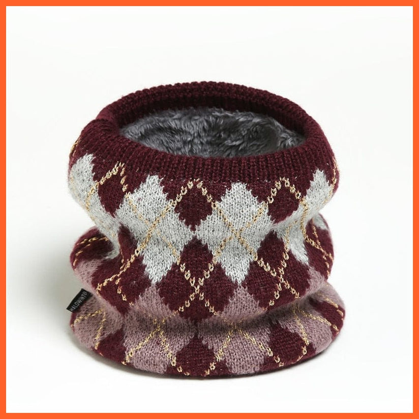 whatagift.com.au Men's Scarf WB27-3 Winter Women Men Solid Knitting Scarf | Thick Warm Velvet Ring High-Quality Muffler
