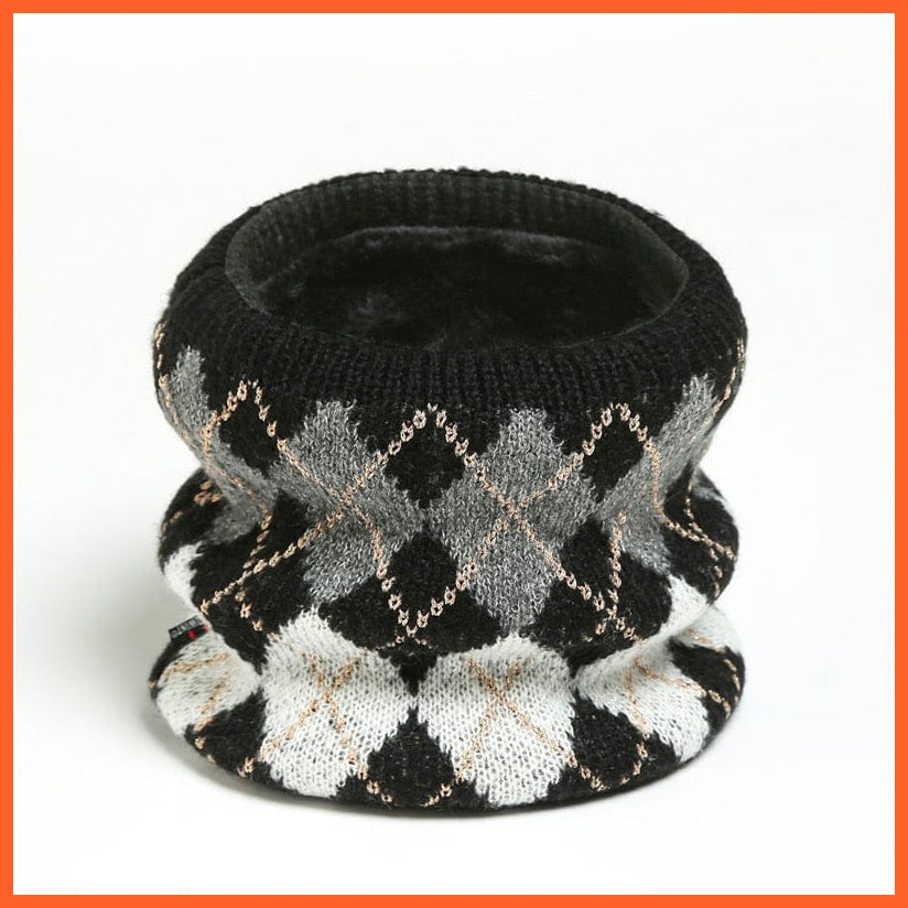 whatagift.com.au Men's Scarf WB27-5 Winter Women Men Solid Knitting Scarf | Thick Warm Velvet Ring High-Quality Muffler