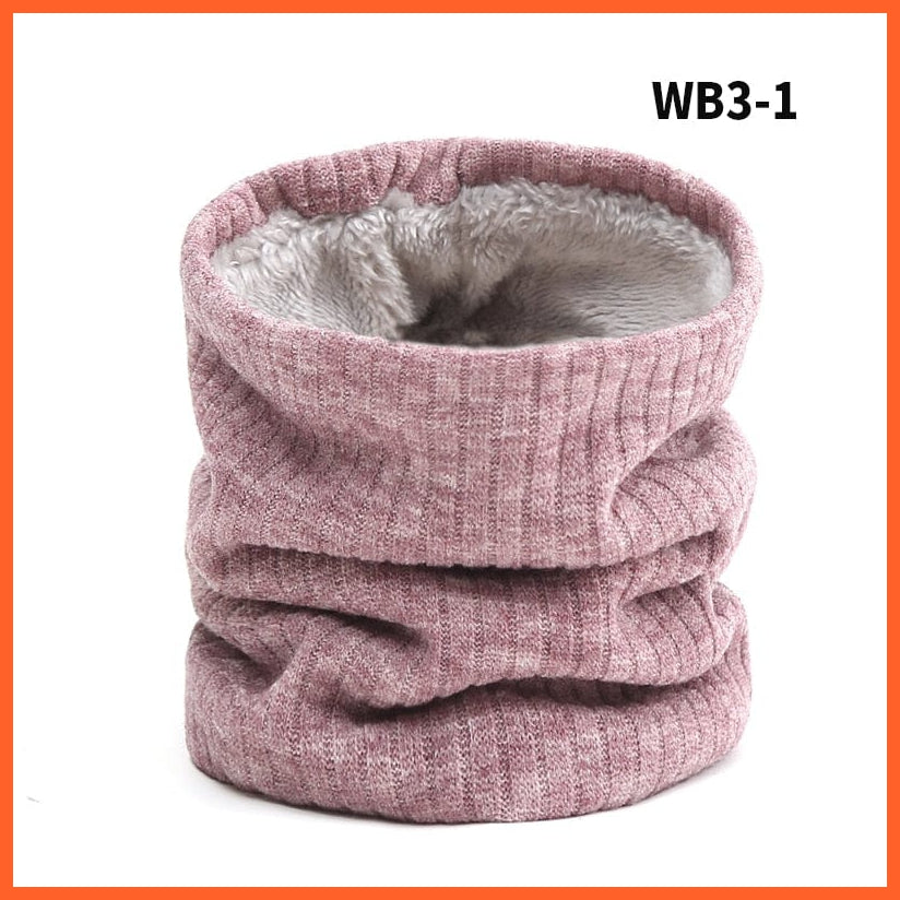 whatagift.com.au Men's Scarf WB3-1 Winter Women Men Solid Knitting Scarf | Thick Warm Velvet Ring High-Quality Muffler