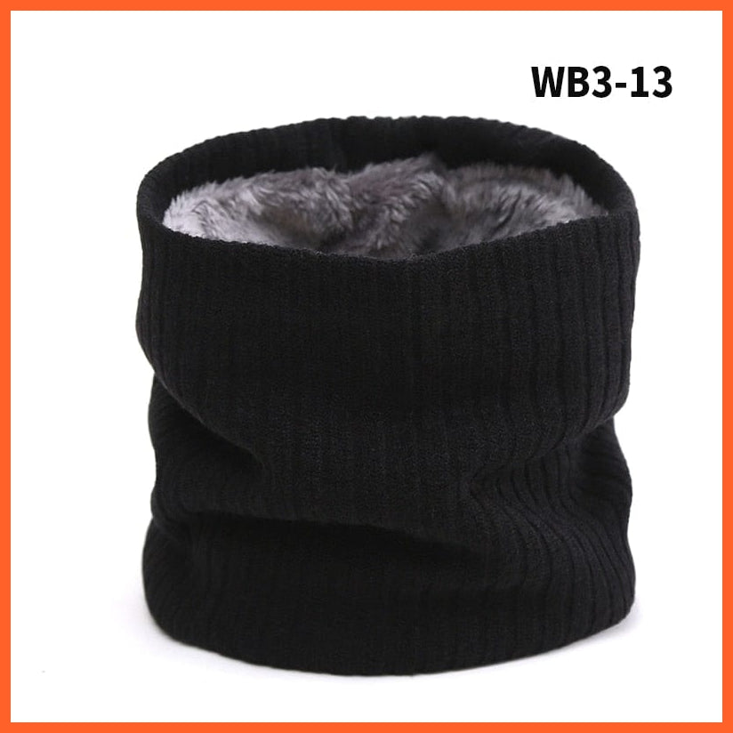 whatagift.com.au Men's Scarf WB3-13 Winter Women Men Solid Knitting Scarf | Thick Warm Velvet Ring High-Quality Muffler