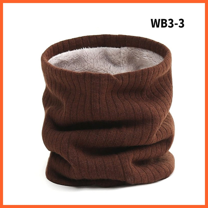 whatagift.com.au Men's Scarf WB3-3 Winter Women Men Solid Knitting Scarf | Thick Warm Velvet Ring High-Quality Muffler