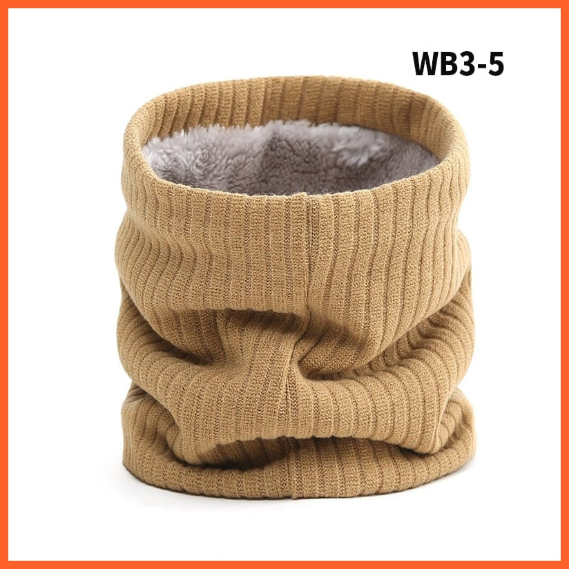 whatagift.com.au Men's Scarf WB3-5 Winter Women Men Solid Knitting Scarf | Thick Warm Velvet Ring High-Quality Muffler