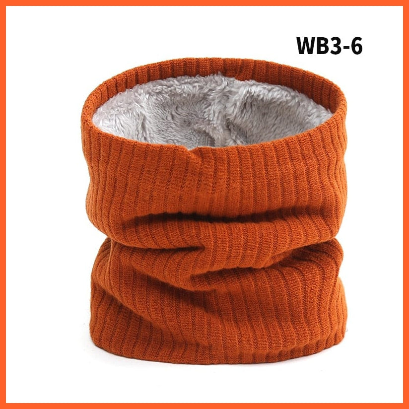 whatagift.com.au Men's Scarf WB3-6 Winter Women Men Solid Knitting Scarf | Thick Warm Velvet Ring High-Quality Muffler