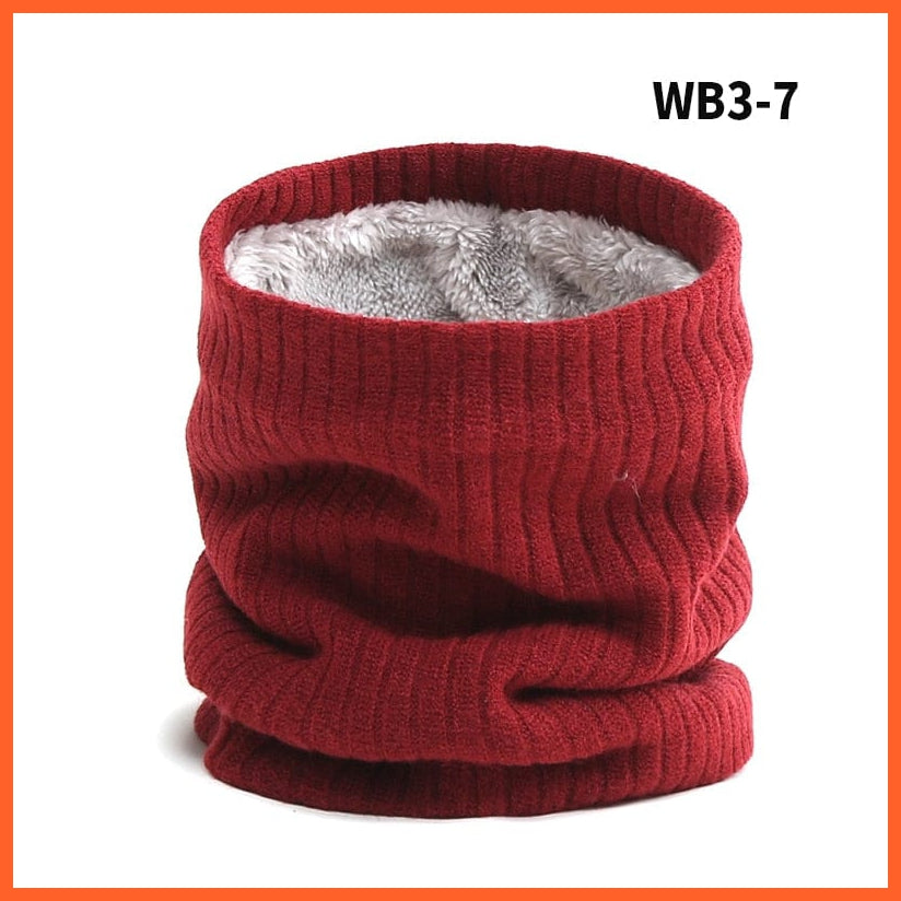 whatagift.com.au Men's Scarf WB3-7 Winter Women Men Solid Knitting Scarf | Thick Warm Velvet Ring High-Quality Muffler