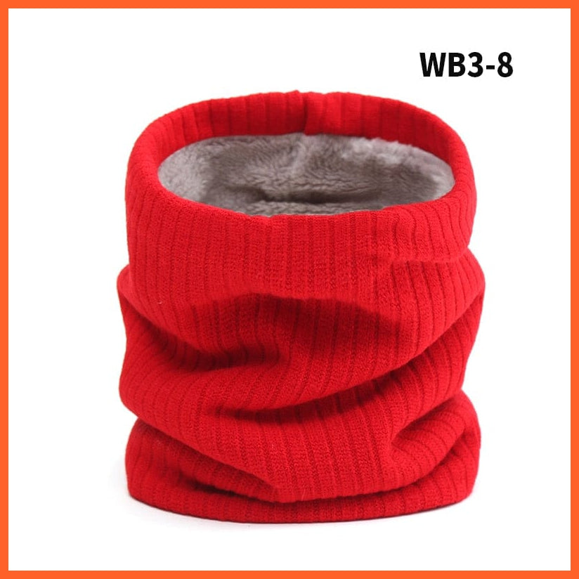 whatagift.com.au Men's Scarf WB3-8 Winter Women Men Solid Knitting Scarf | Thick Warm Velvet Ring High-Quality Muffler