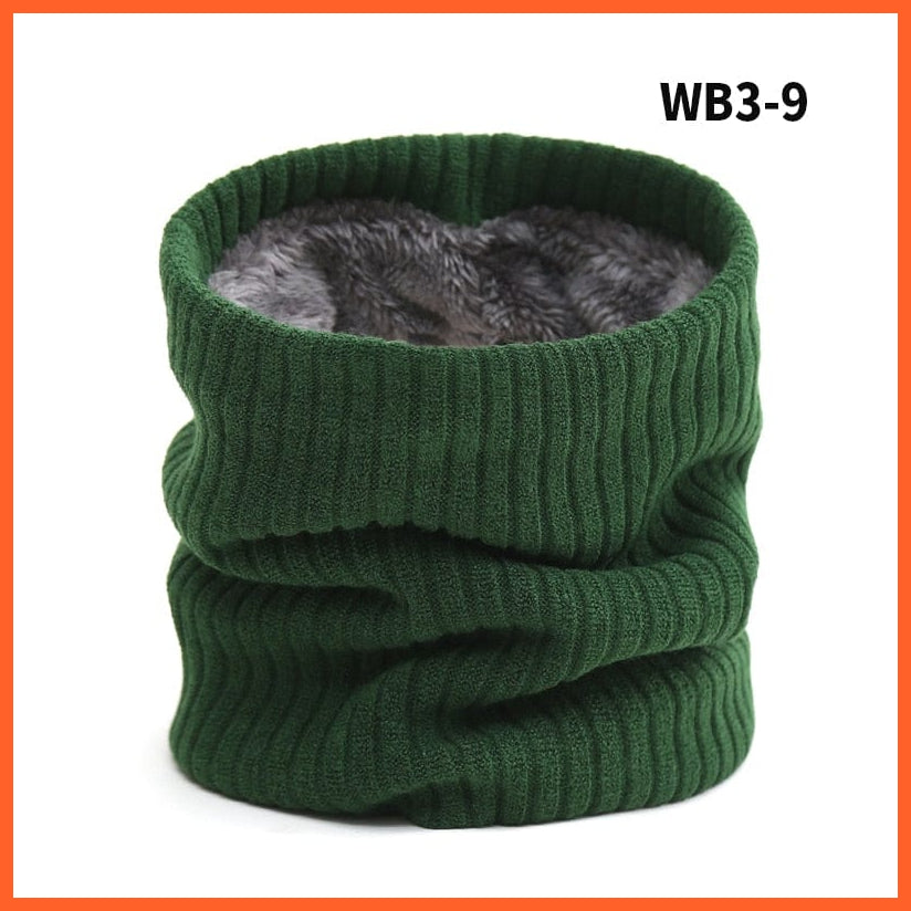 whatagift.com.au Men's Scarf WB3-9 Winter Women Men Solid Knitting Scarf | Thick Warm Velvet Ring High-Quality Muffler