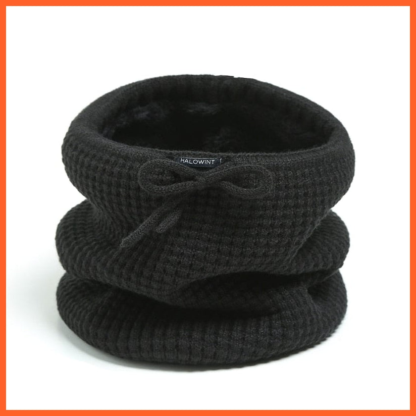 whatagift.com.au Men's Scarf WB37-4 Winter Women Men Solid Knitting Scarf | Thick Warm Velvet Ring High-Quality Muffler